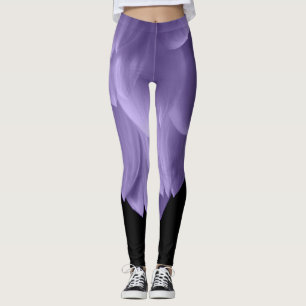 Legging Pétalas de flores roxas ultravioletas pretas