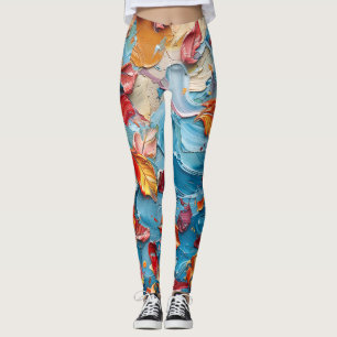 Legging Pétalas em Movimento – Floral Abstrato Expressivo