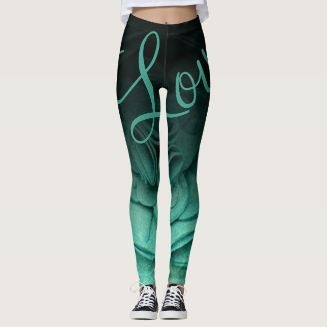 Legging Pétalas Teais (Frente)
