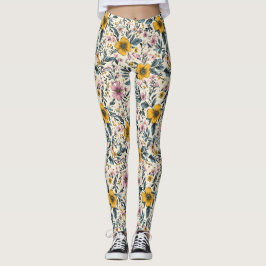 Legging Petals & Pizzazz: Um Padrão Floral Primavera