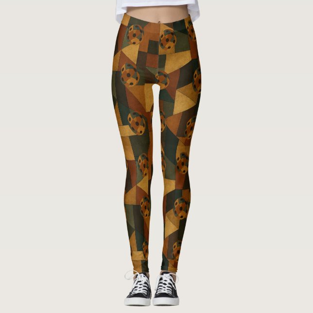 Legging Pickleball Juan Gris Style Abstrato Patterno (Frente)