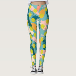 Legging Pickleball louco com padrão de Abstrato moderno e 