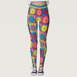 Legging Pickleball - padrão geométrico, mistura de cores L