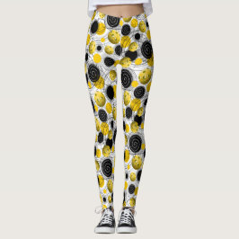 Legging Pickleballs amarelo dourado - caneleiras