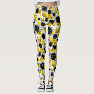 Legging Pickleballs amarelo dourado - caneleiras