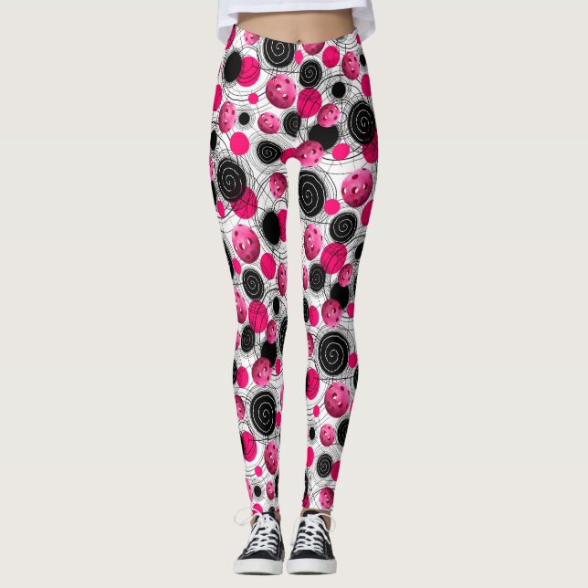 Legging Pickleballs fúcsia - caneleiras (Frente)