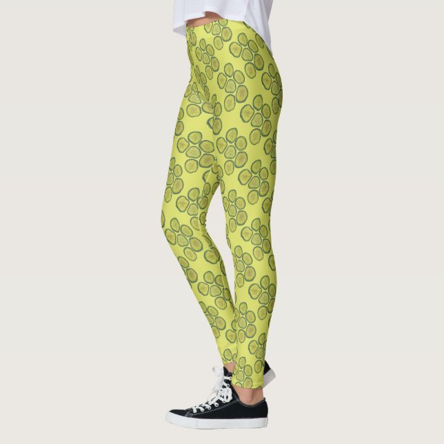 Legging Picle Chips Green Kosher Dill Picle Impressão (Esquerda)