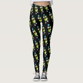 Legging Picles Engraçados Jogando Pickleball Black