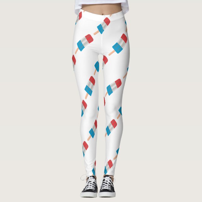 Legging picolé branco vermelho (Frente)
