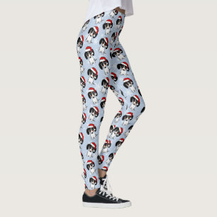 Legging Piebald Dachshund Feriado de Natal Bonito