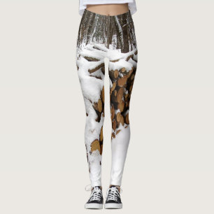 Legging Pilha do registro nas caneleiras das madeiras