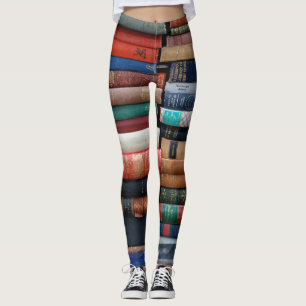 Legging Pilhas de Livros Antigos Biblioteca