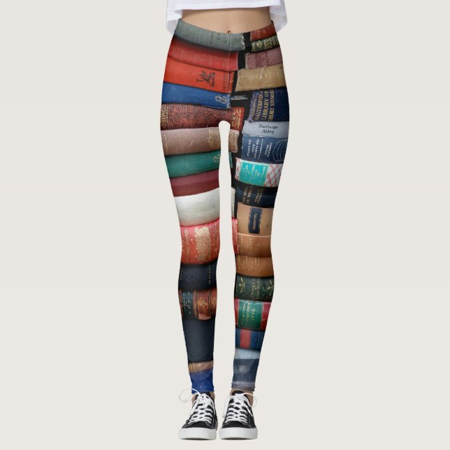 Legging Pilhas de Livros Antigos Biblioteca (Frente)
