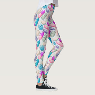 Legging Pílulas Púrpuras Aqua Rosa Leggens Aquarelas