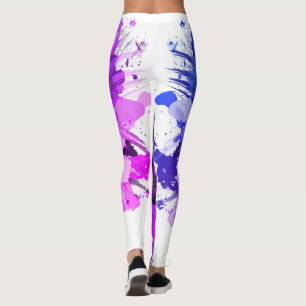 Legging Pincel canvas Azul Cor-de-Água Pintado Cor-de-Água