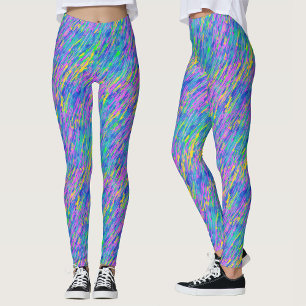 Legging Pincel de Pintura Colorido Abstrato Artístico da M