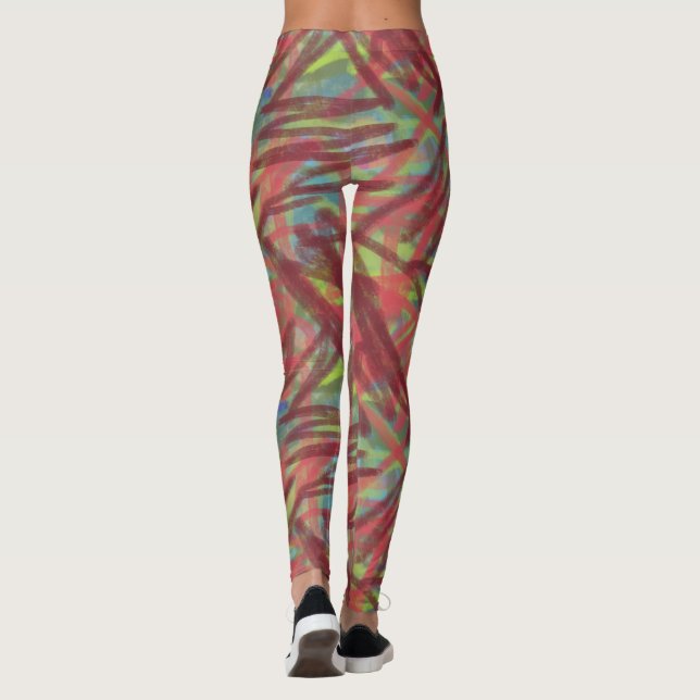 Legging Pincel de pintura do Grafite abstrato (Verso)