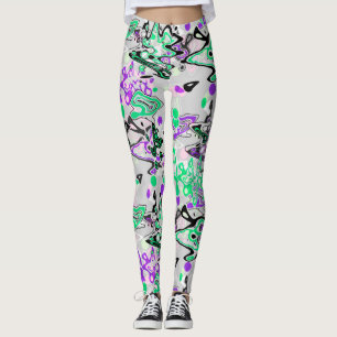 Legging Pincel de respingo abstrato moderno elegantemente