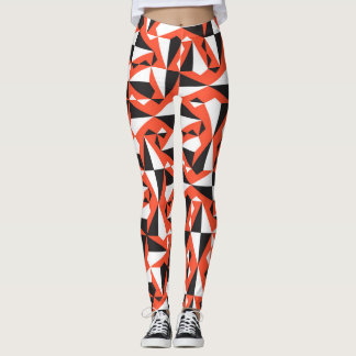 Legging Pincel Geométrico de abstrato: Padrão de Vintage