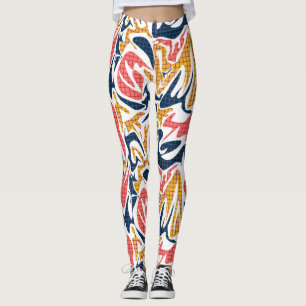 Legging Pincel moderno abstrato sem soldadura trava multic