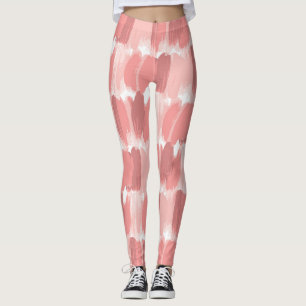 Legging Pincel Rosa Traça Padrão De Óleo