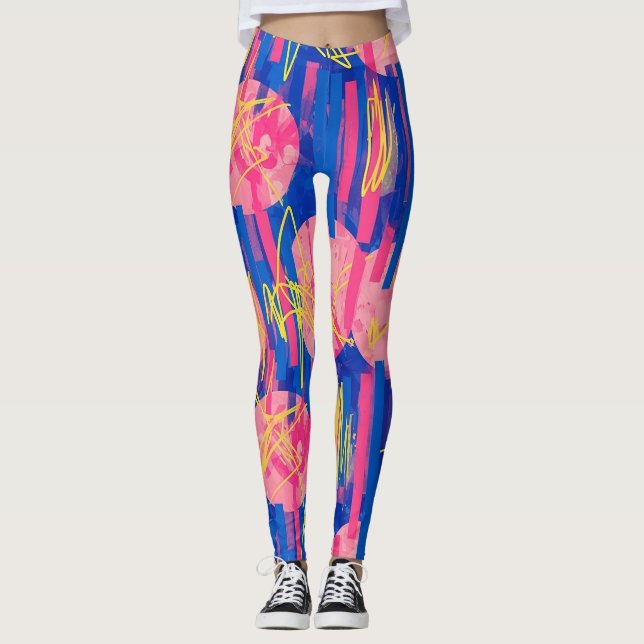 Legging Pincelada Abstrata Retro (2) (Frente)