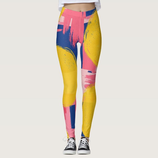 Legging Pincelada Abstrata Retro (3) (Frente)