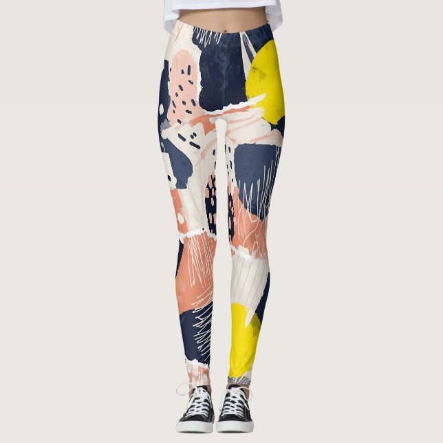Legging Pincelada Abstrata Retro (4) (Frente)