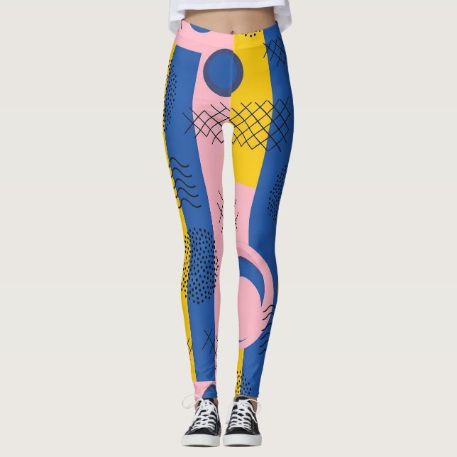 Legging Pincelada Abstrata Retro (9) (Frente)