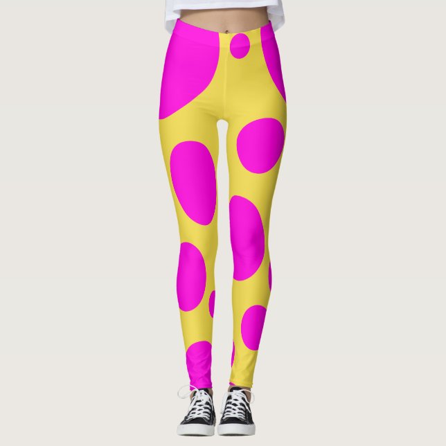 LEGGING PINCO COLORIDO E PERNAS DE BOLINHAS AMARELA (Frente)