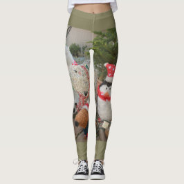 Legging Pinguim de Natal e brinquedo de renas