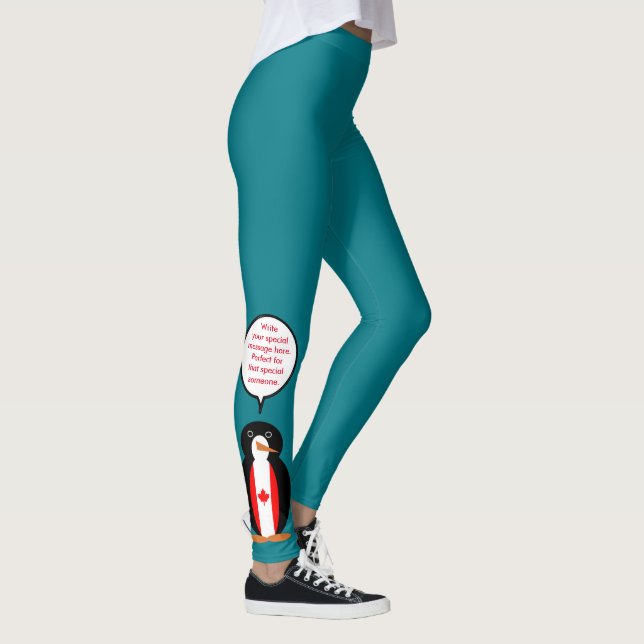 Legging Pinguim Falante Canadense Personalizado  (Direita)