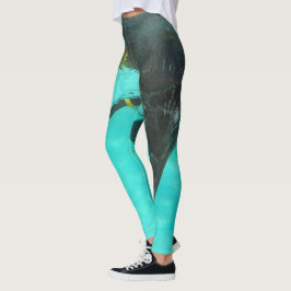 Legging Pinguim mergulha em água azul