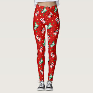 Legging Pinguins de bebê bonitos de Natal ou Vermelho de f