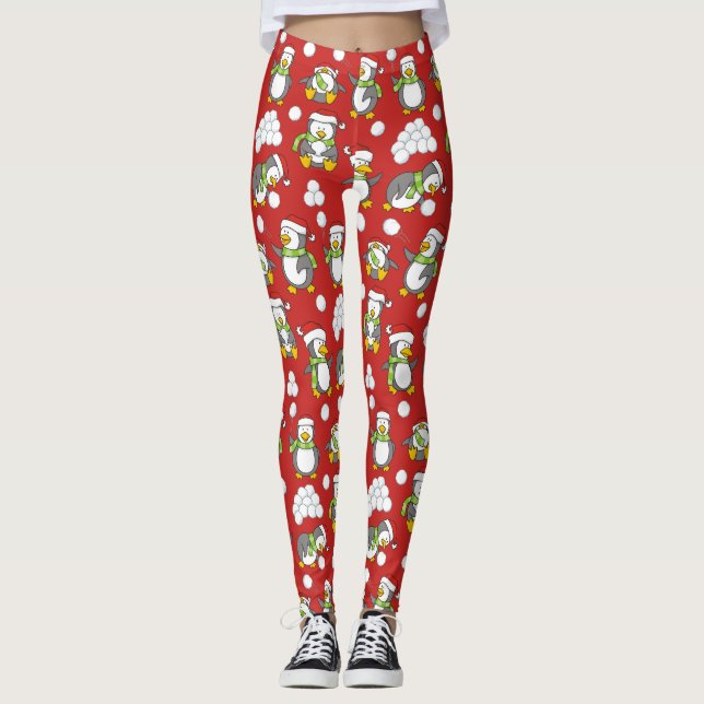 Legging Pinguins de Natal (Frente)