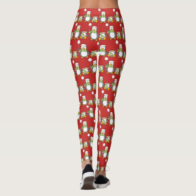 Legging Pinguins de neve de Natal (Verso)