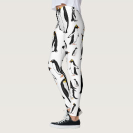 Legging Pinguins - padrão preto e branco