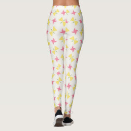 Legging Pink and yellow pinwheel floral