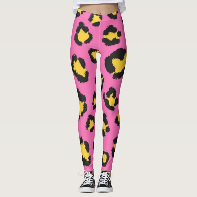 Legging Pink Animal Print Cheetah Leopard Spotted (Frente)