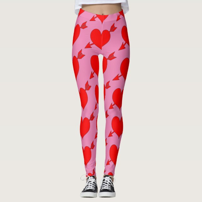 Legging Pink Birthday Love Red Heart (Frente)