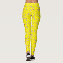 Legging Pink blossoms Yellow 