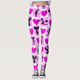 Legging PINK bonito CORAÇÃO CHEERLEADER