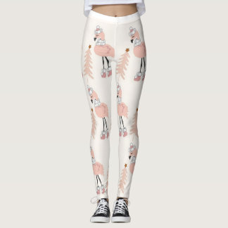Legging Pink Flamingo Christmas