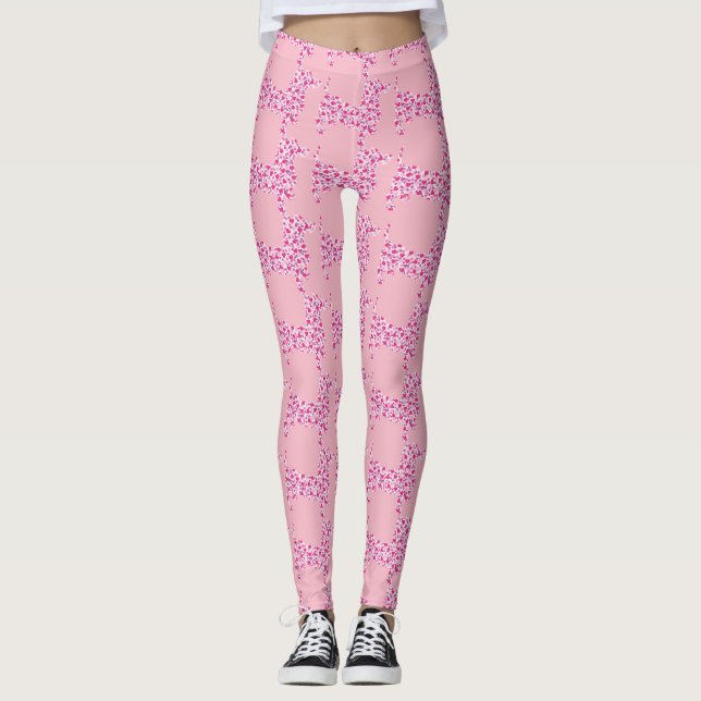 Legging Pink Heart Dachshund (Frente)