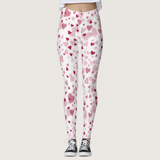 Legging  Pink Lovely Hearts Pattern  (Frente)