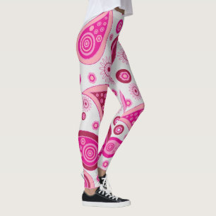 LEGGING PINK PAISLEY BOHEMIAN YOGA PREGGES
