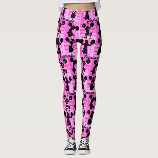 LEGGING PINK, PERNAS GEOMÉTRICAS DE CHEERLEADER RETIRADAS (Frente)