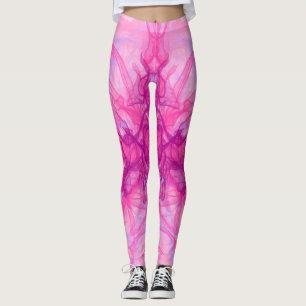 Legging PINK SMOKE - Arte Fractal Moderna e abstrato -
