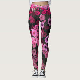 Legging Pinos Florais Púrpura Jardim Verde Personalizar