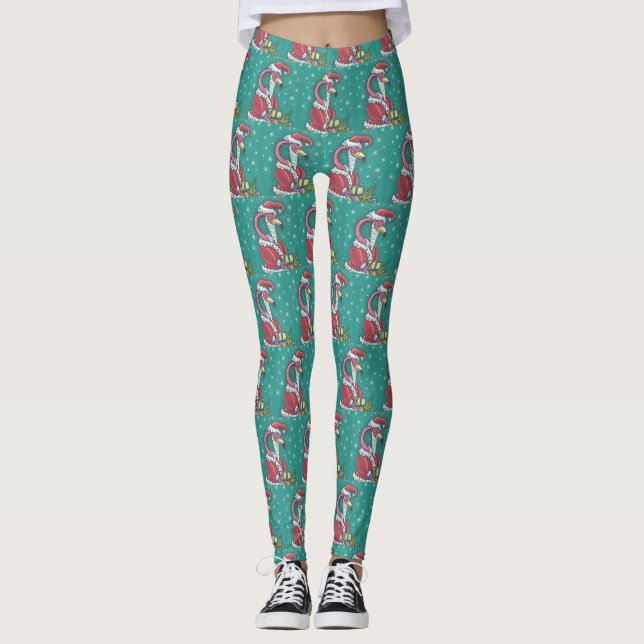 LEGGING PINOS QUENTES PINTOS FLAMINGO SANTA CLAUS PREGOS D (Frente)